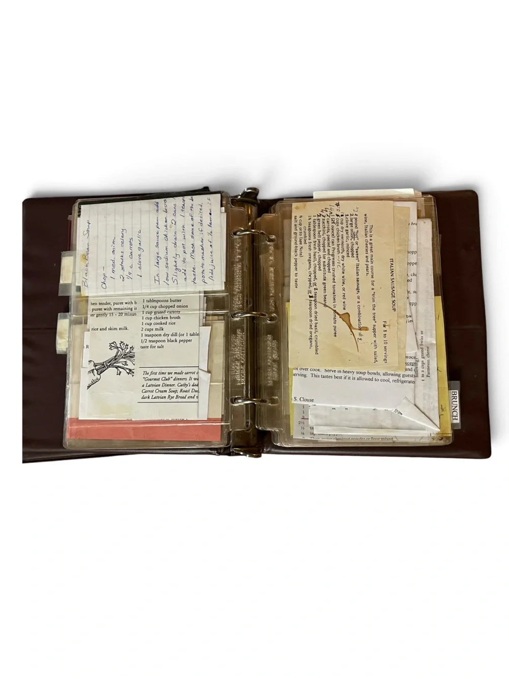 Vintage 1970’s Recipe Collector Brown Vinyl  Binders Full of Recipes